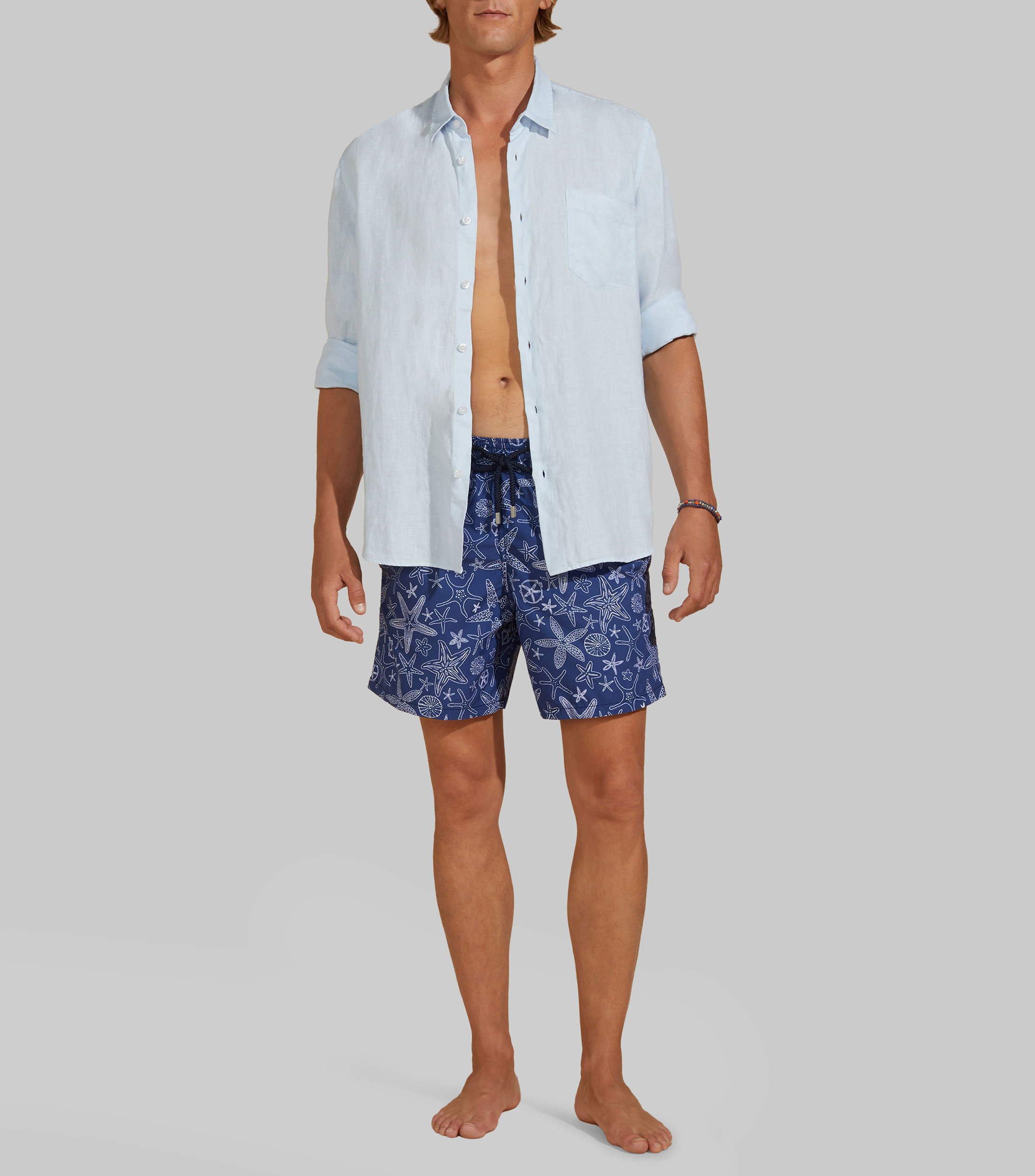 Camisa de lino manga larga Hombre